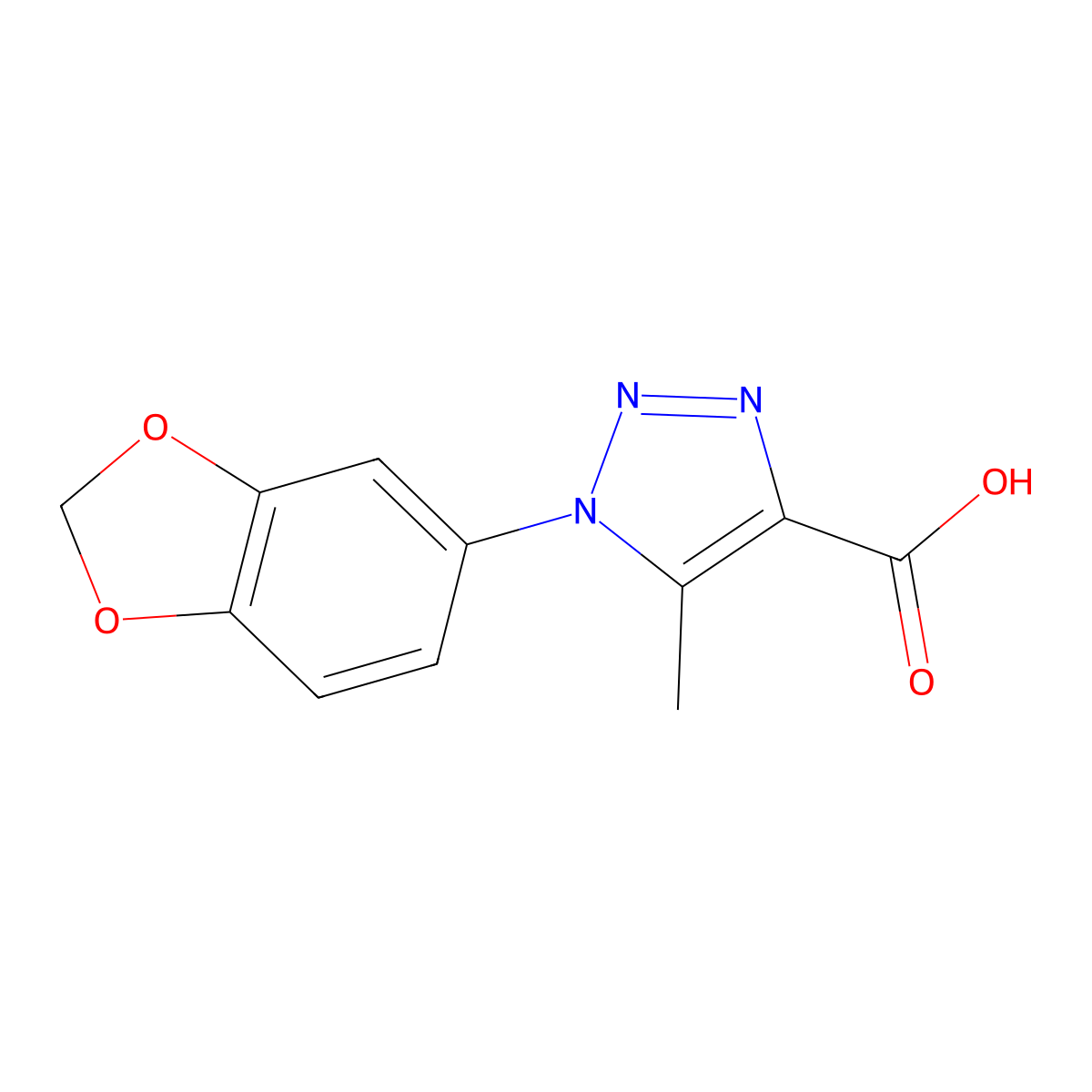 1-(1,3-benzodioxol-5-yl)-5-methyl-1H-1,2,3-triazole-4-carboxylic acid molecular structure, CAS 1097050-86-6