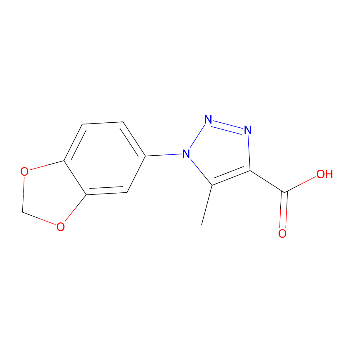 1-(1,3-benzodioxol-5-yl)-5-methyl-1H-1,2,3-triazole-4-carboxylic acid molecular structure, CAS 1097050-86-6