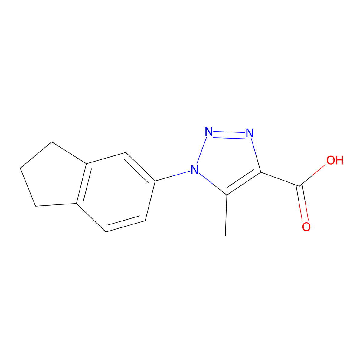 1-(2,3-dihydro-1H-inden-5-yl)-5-methyl-1H-1,2,3-triazole-4-carboxylic acid molecular structure, CAS 1097050-87-7