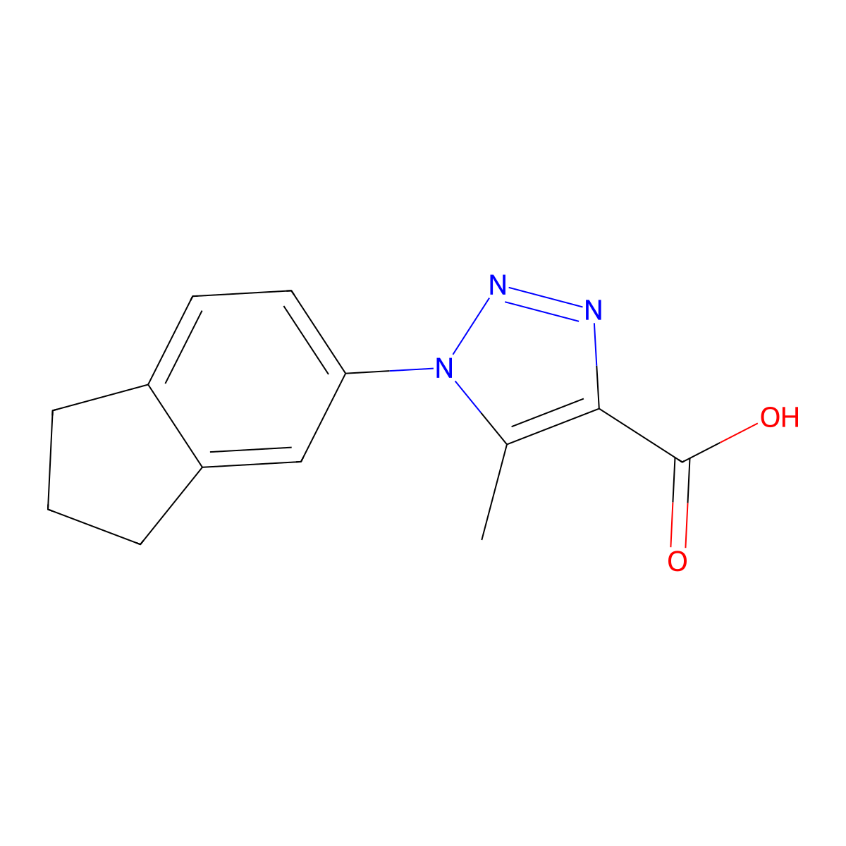 1-(2,3-dihydro-1H-inden-5-yl)-5-methyl-1H-1,2,3-triazole-4-carboxylic acid molecular structure, CAS 1097050-87-7
