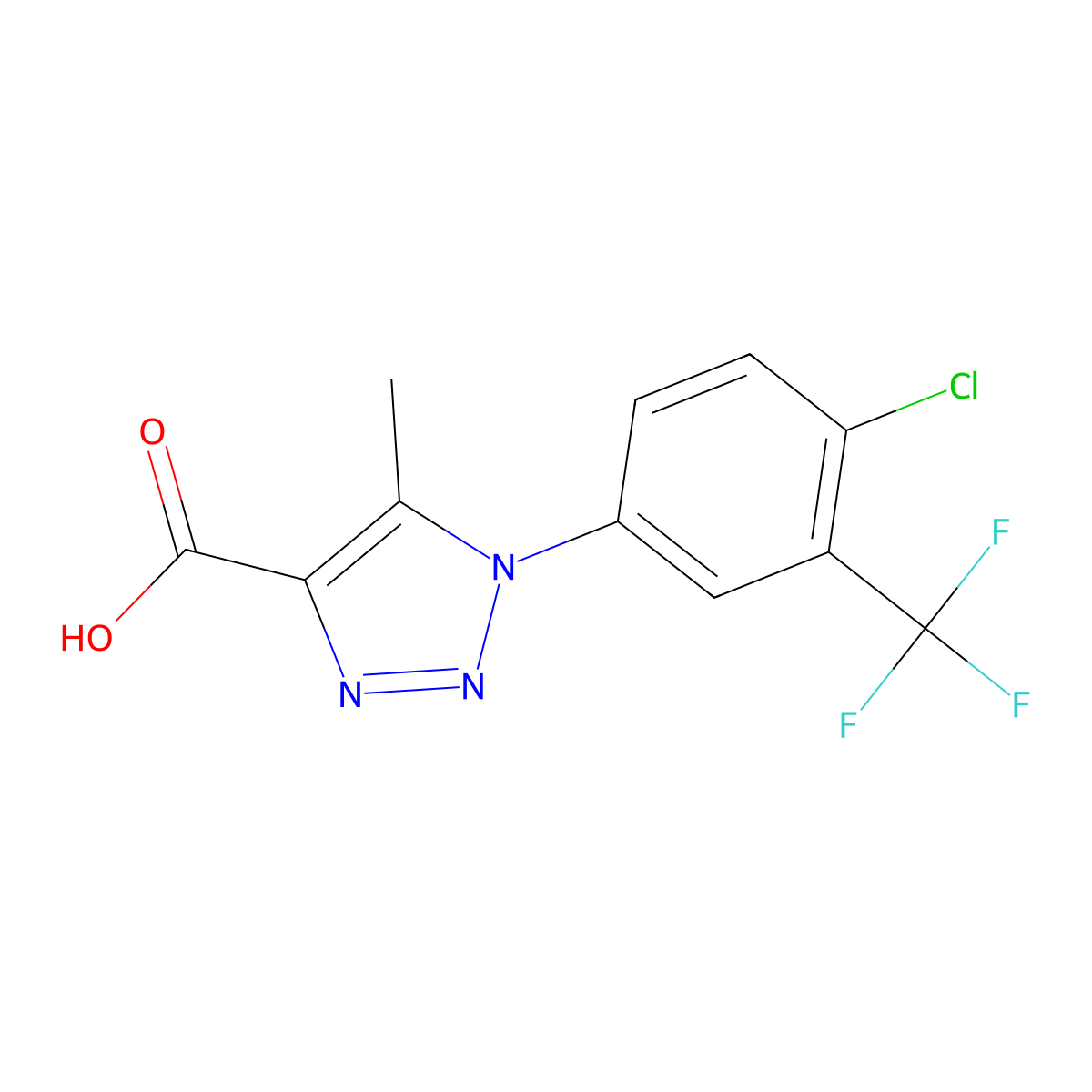 1-[4-chloro-3-(trifluoromethyl)phenyl]-5-methyl-1H-1,2,3-triazole-4-carboxylic acid molecular structure, CAS 1097050-88-8