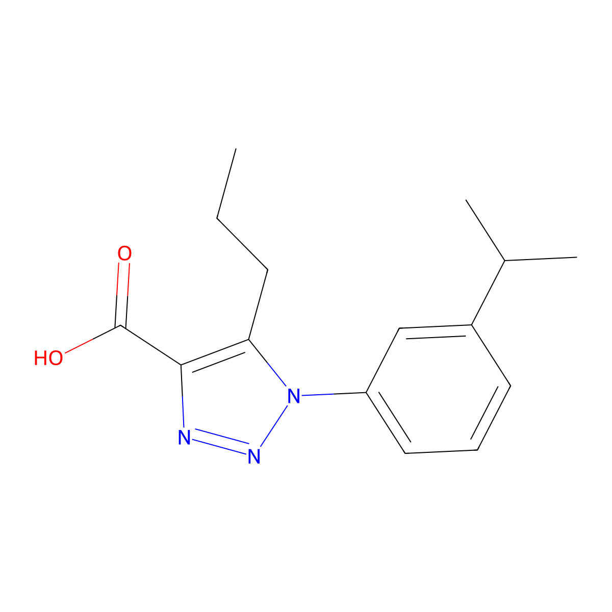 1-[3-(propan-2-yl)phenyl]-5-propyl-1H-1,2,3-triazole-4-carboxylic acid molecular structure, CAS 1097050-94-6