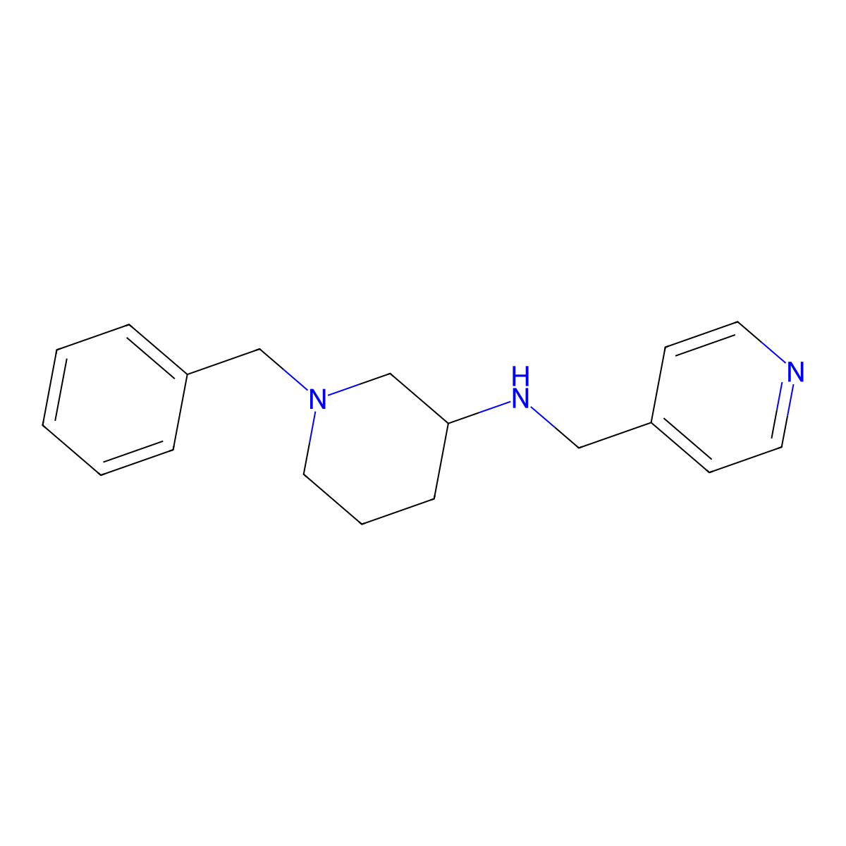 1-benzyl-N-(pyridin-4-ylmethyl)piperidin-3-amine molecular structure, CAS 1097054-27-7