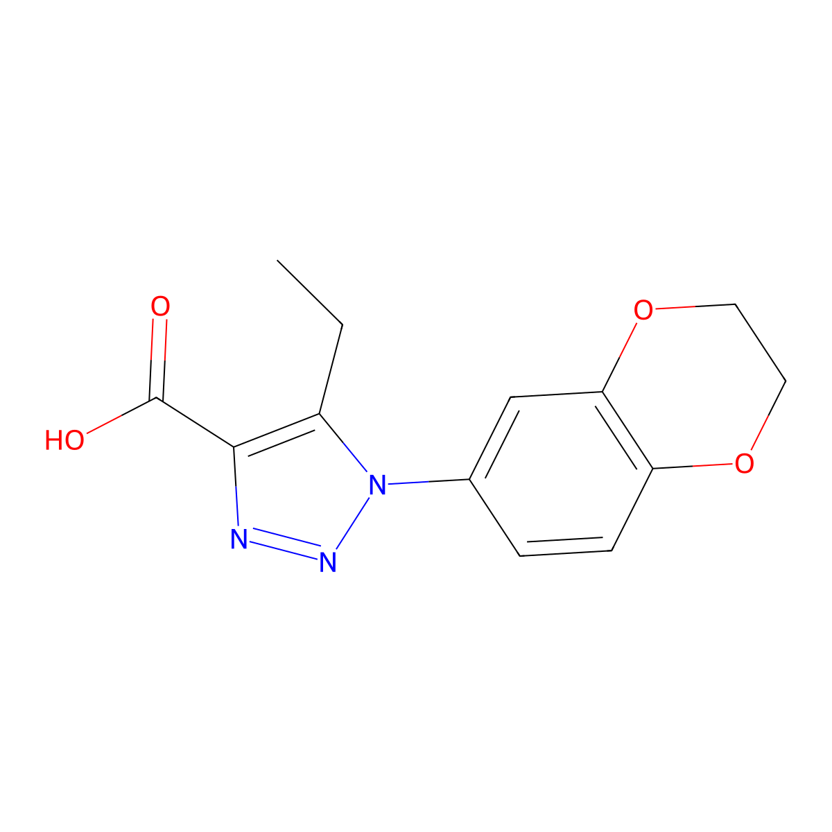1-(2,3-dihydro-1,4-benzodioxin-6-yl)-5-ethyl-1H-1,2,3-triazole-4-carboxylic acid molecular structure, CAS 1097065-24-1