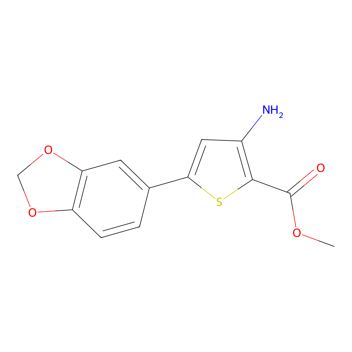 Methyl 3-amino-5-(1,3-dioxaindan-5-yl)thiophene-2-carboxylate molecular structure, CAS 1097065-68-3