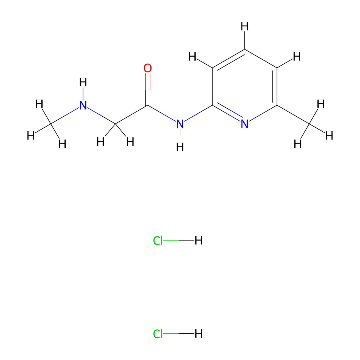 2-(methylamino)-N-(6-methylpyridin-2-yl)acetamide dihydrochloride molecular structure, CAS 109707-33-7