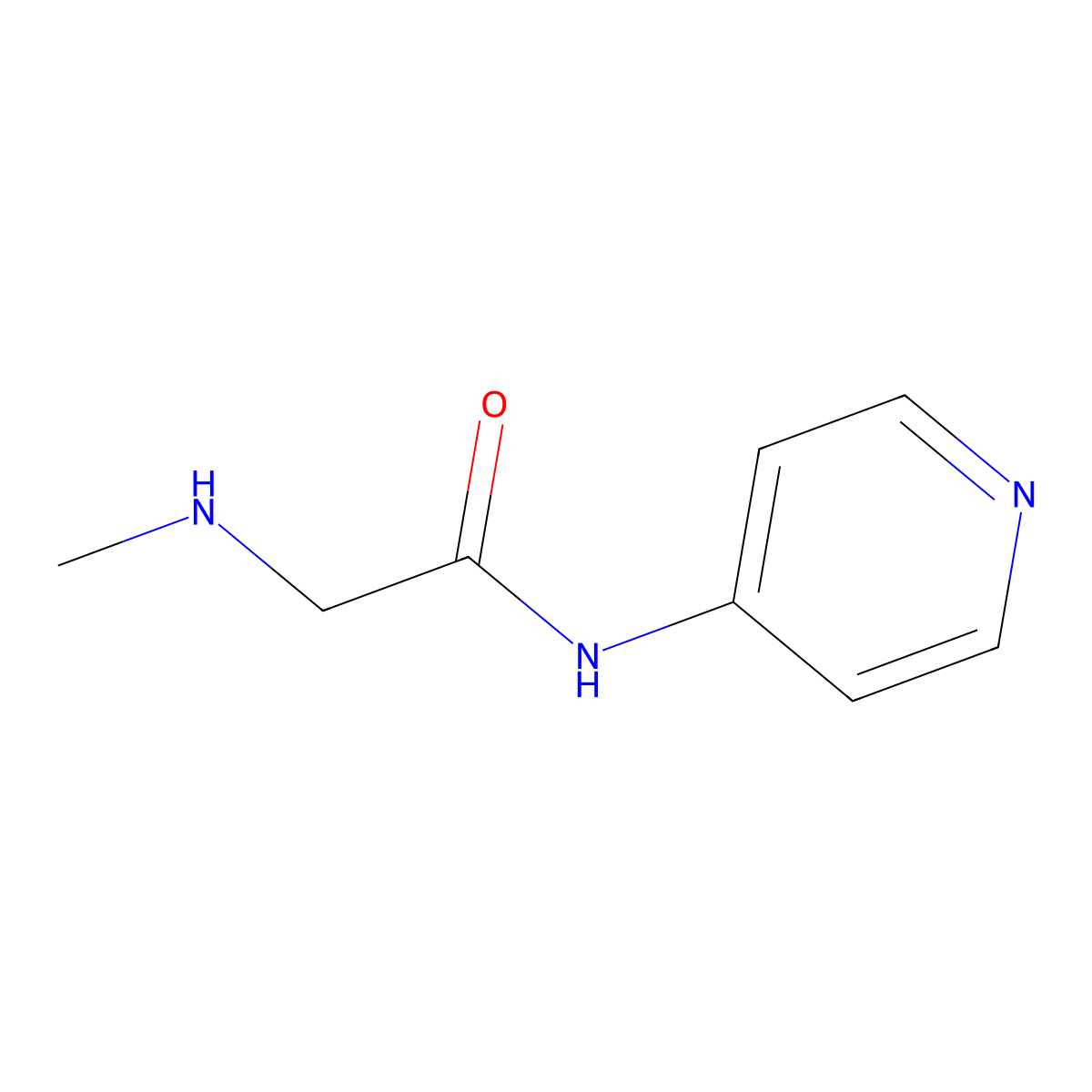 2-(methylamino)-N-(pyridin-4-yl)acetamide molecular structure, CAS 109707-35-9