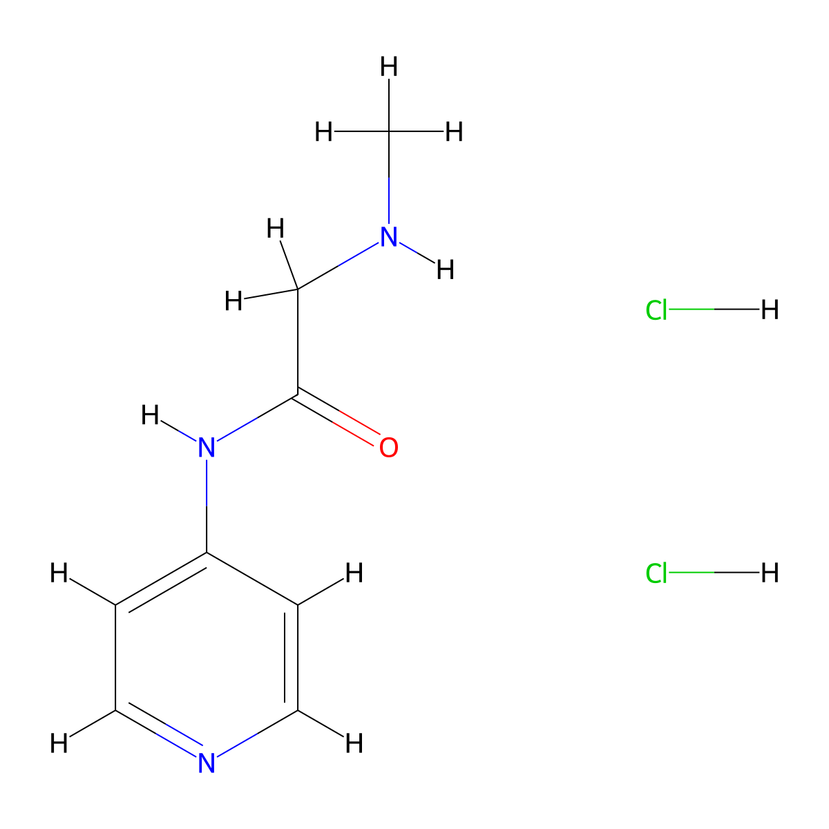 2-(methylamino)-N-(pyridin-4-yl)acetamide dihydrochloride molecular structure, CAS 109707-42-8