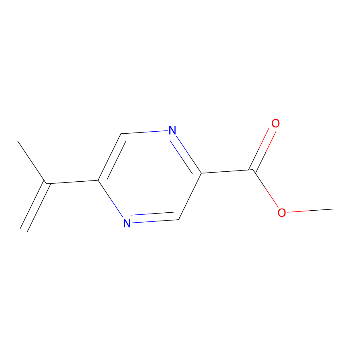 Methyl 5-(prop-1-en-2-yl)pyrazine-2-carboxylate molecular structure, CAS 1097078-98-2