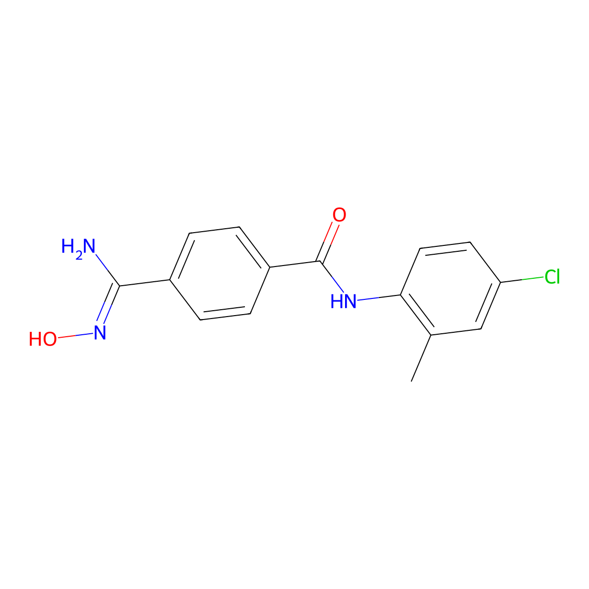 N-(4-chloro-2-methylphenyl)-4-(N'-hydroxycarbamimidoyl)benzamide molecular structure, CAS 1097079-26-9