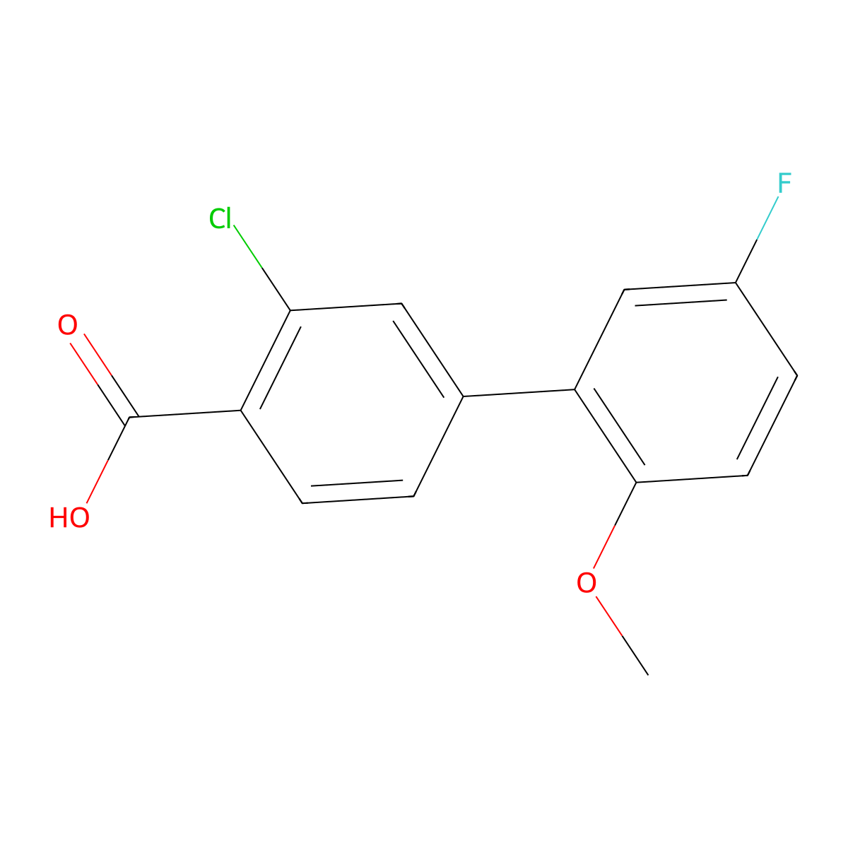 3-Chloro-5'-fluoro-2'-methoxy-[1,1'-biphenyl]-4-carboxylic acid molecular structure, CAS 1097085-11-4