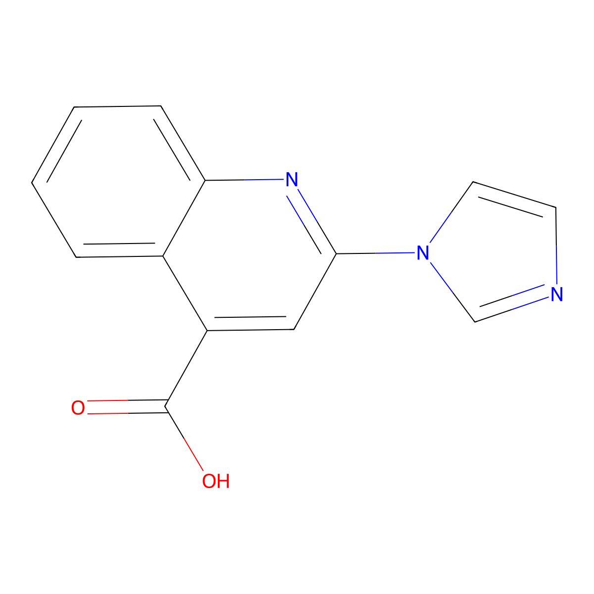 2-(1H-Imidazol-1-yl)quinoline-4-carboxylic acid molecular structure, CAS 1097093-65-6