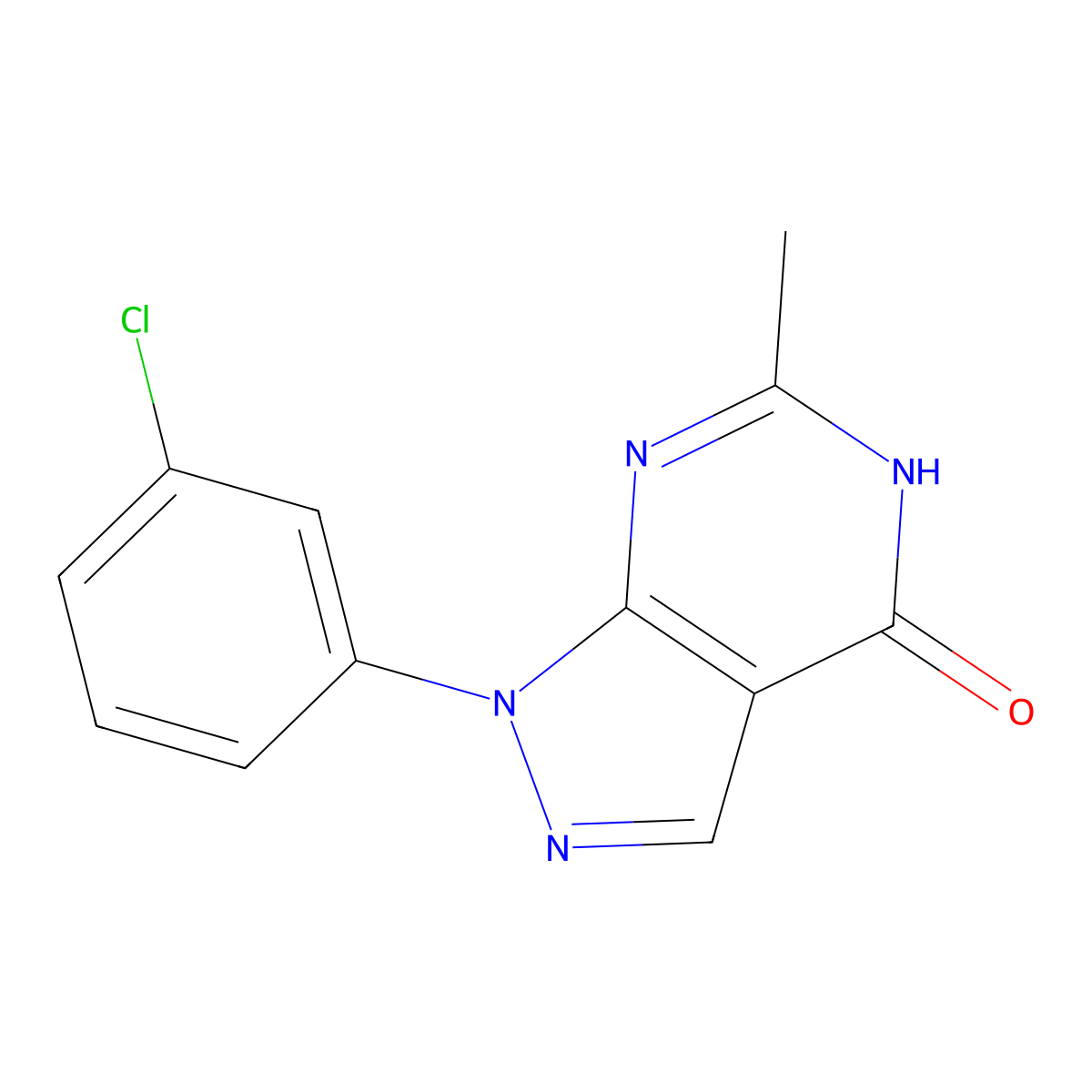 1-(3-chlorophenyl)-6-methyl-1H,4H,5H-pyrazolo[3,4-d]pyrimidin-4-one molecular structure, CAS 1097095-35-6