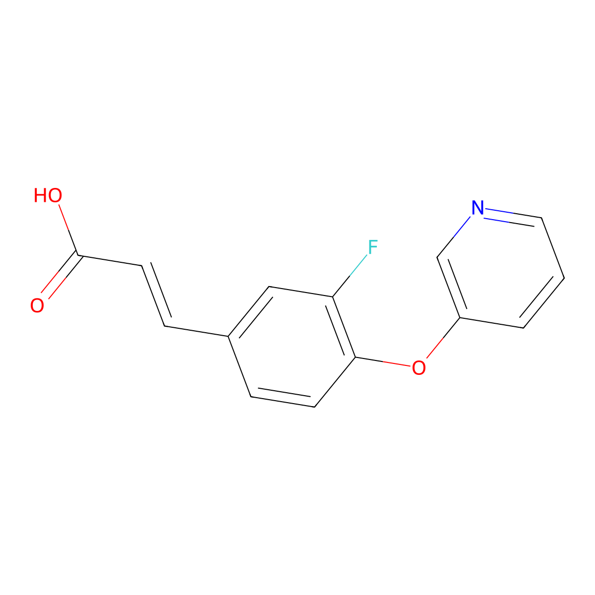 3-[3-Fluoro-4-(pyridin-3-yloxy)phenyl]prop-2-enoic acid molecular structure, CAS 1097101-47-7