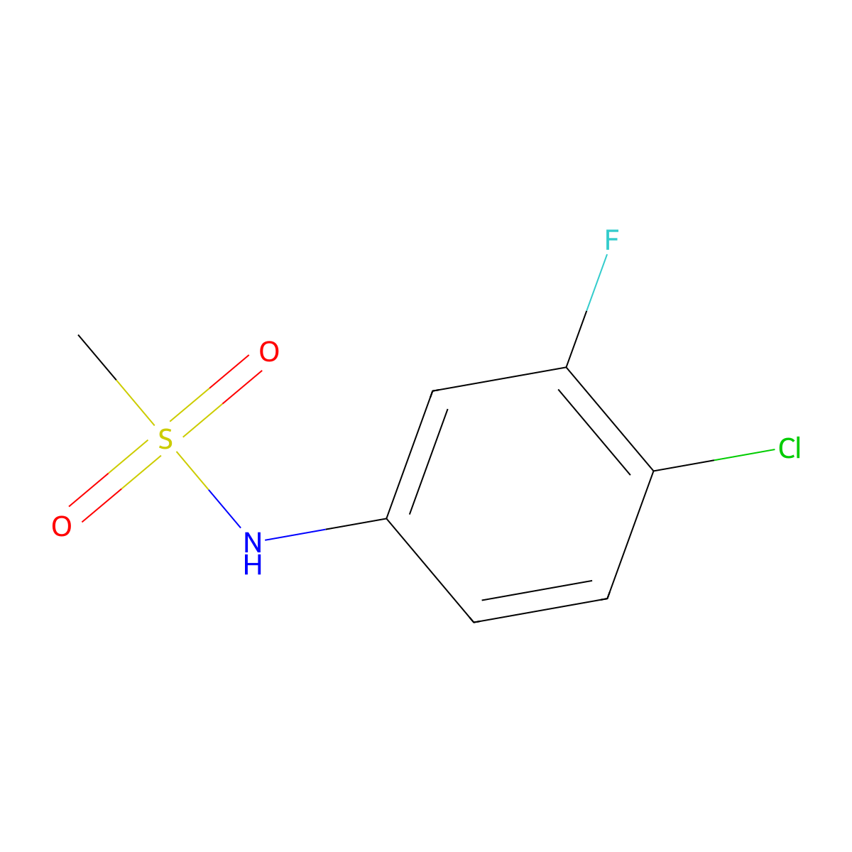N-(4-chloro-3-fluorophenyl)methanesulfonamide molecular structure, CAS 1097107-44-2