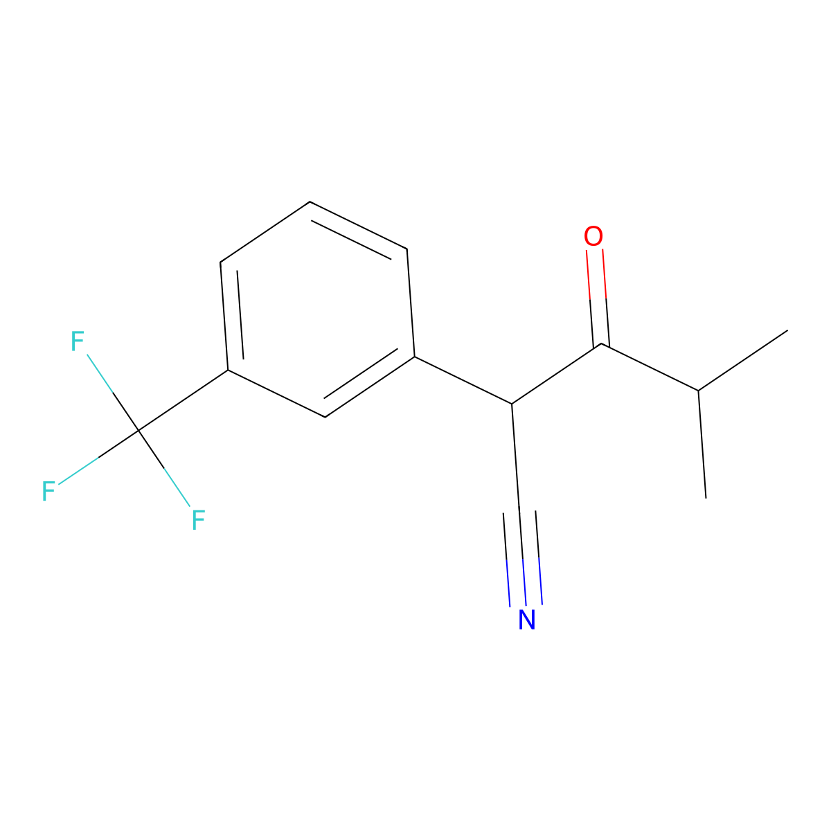 4-Methyl-3-oxo-2-[3-(trifluoromethyl)phenyl]pentanenitrile molecular structure, CAS 1097108-31-0
