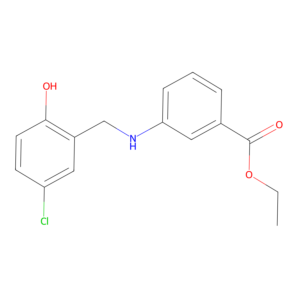 Ethyl 3-[(5-chloro-2-hydroxybenzyl)amino]benzoate molecular structure, CAS 1097114-96-9