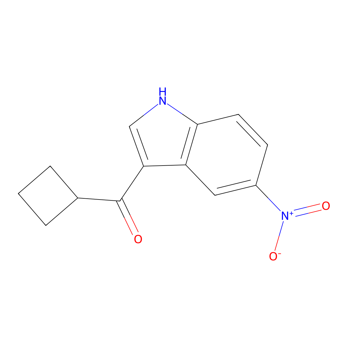 3-cyclobutanecarbonyl-5-nitro-1H-indole molecular structure, CAS 1097117-03-7