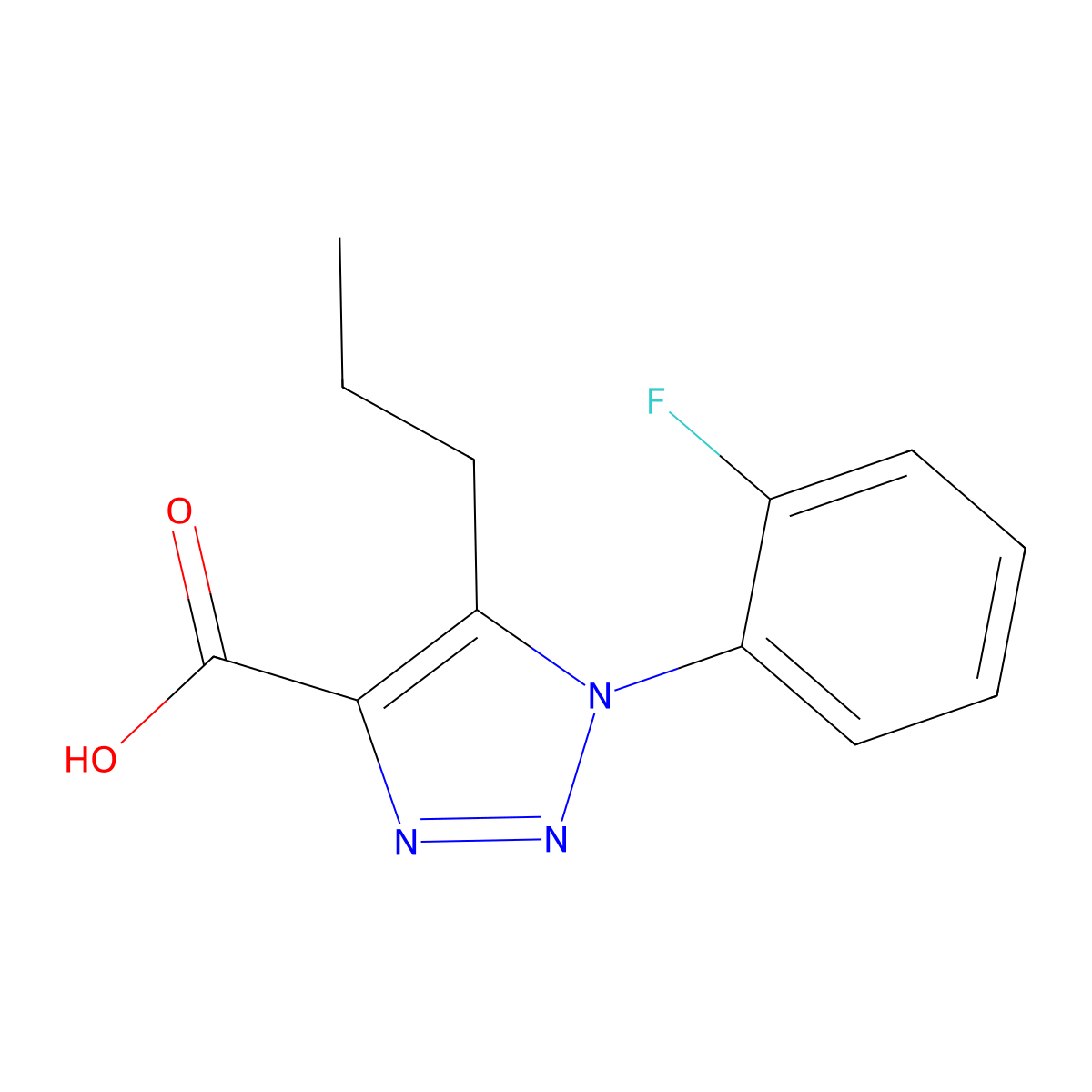 1-(2-Fluorophenyl)-5-propyl-1h-1,2,3-triazole-4-carboxylic acid molecular structure, CAS 1097117-78-6