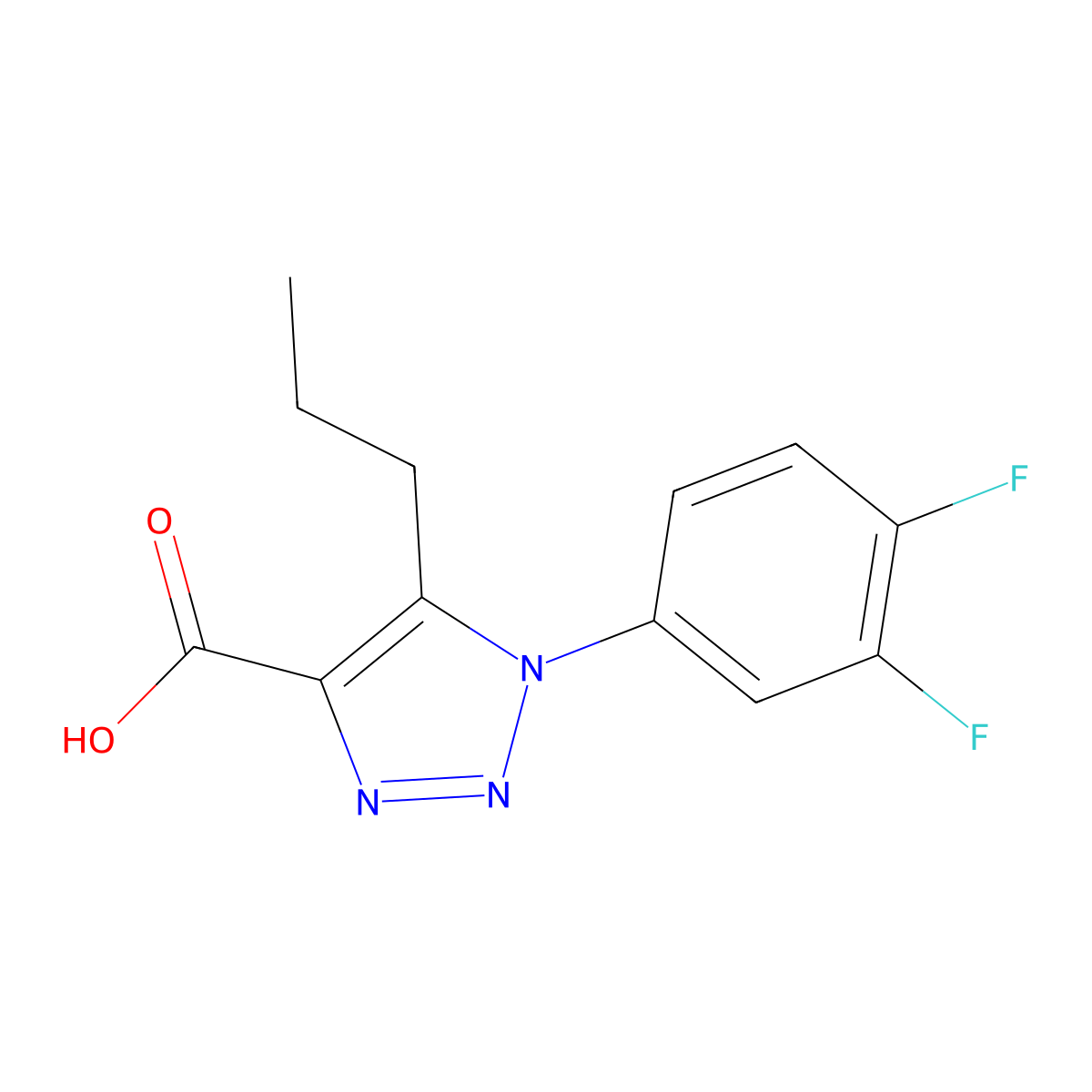1-(3,4-difluorophenyl)-5-propyl-1H-1,2,3-triazole-4-carboxylic acid molecular structure, CAS 1097117-88-8