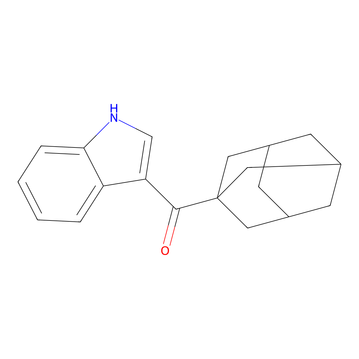 Adamantan-1-yl(1H-indol-3-yl)methanone molecular structure, CAS 1097119-35-1
