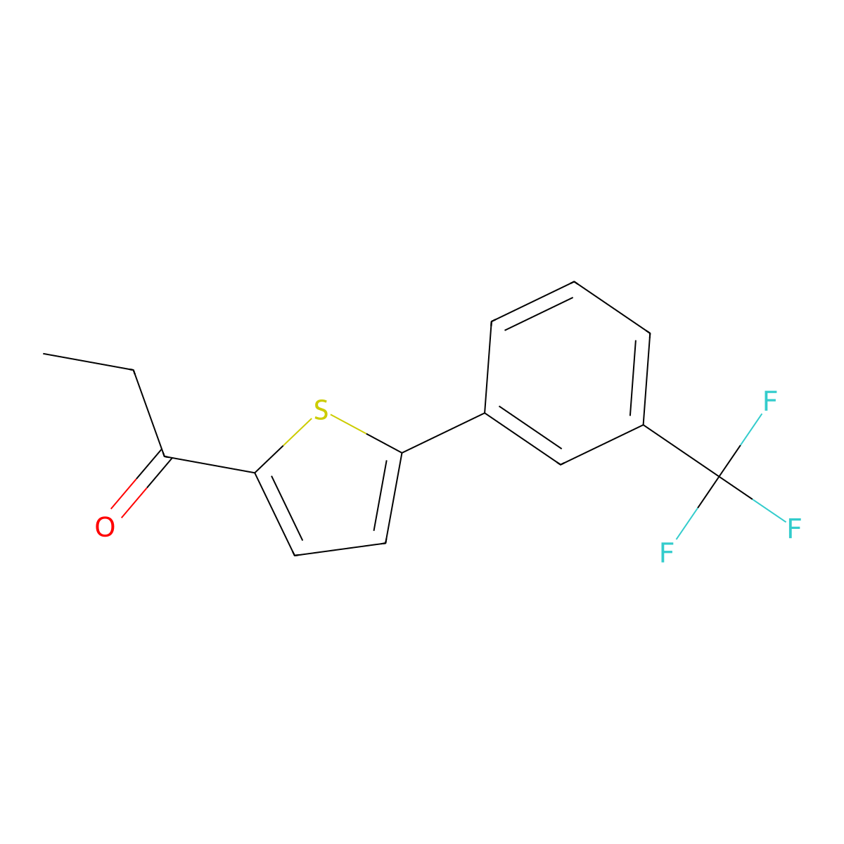 1-[5-[3-(Trifluoromethyl)phenyl]-2-thienyl]-1-propanone molecular structure, CAS 1097122-86-5