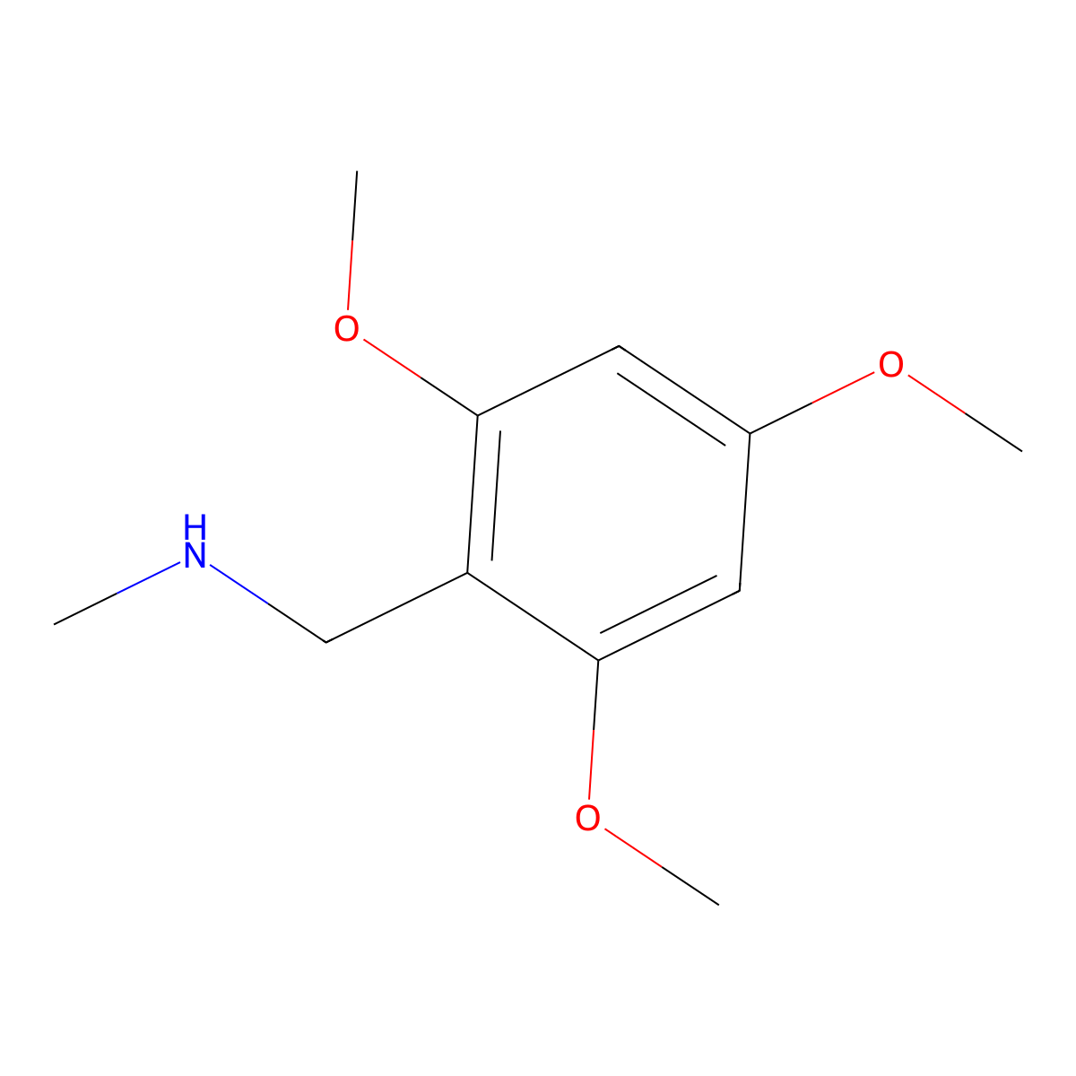 N-methyl-1-(2,4,6-trimethoxyphenyl)methanamine molecular structure, CAS 1097125-26-2