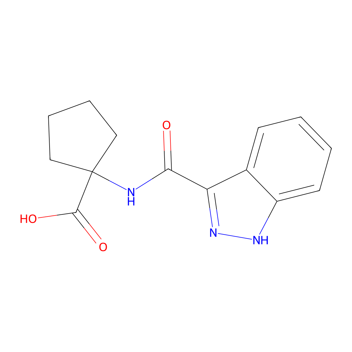 1-(2H-indazole-3-amido)cyclopentane-1-carboxylic acid molecular structure, CAS 1097127-74-6
