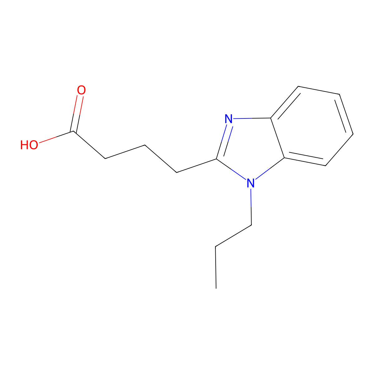 4-(1-propyl-1H-benzimidazol-2-yl)butanoic acid molecular structure, CAS 1097128-04-5