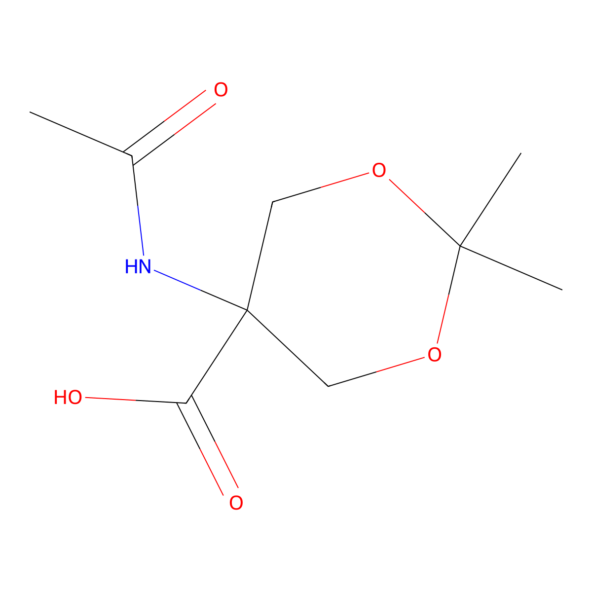 5-Acetamido-2,2-dimethyl-1,3-dioxane-5-carboxylic acid molecular structure, CAS 1097131-09-3