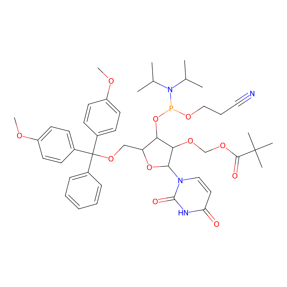 2-OPivOM U amidite molecular structure, CAS 1097131-15-1