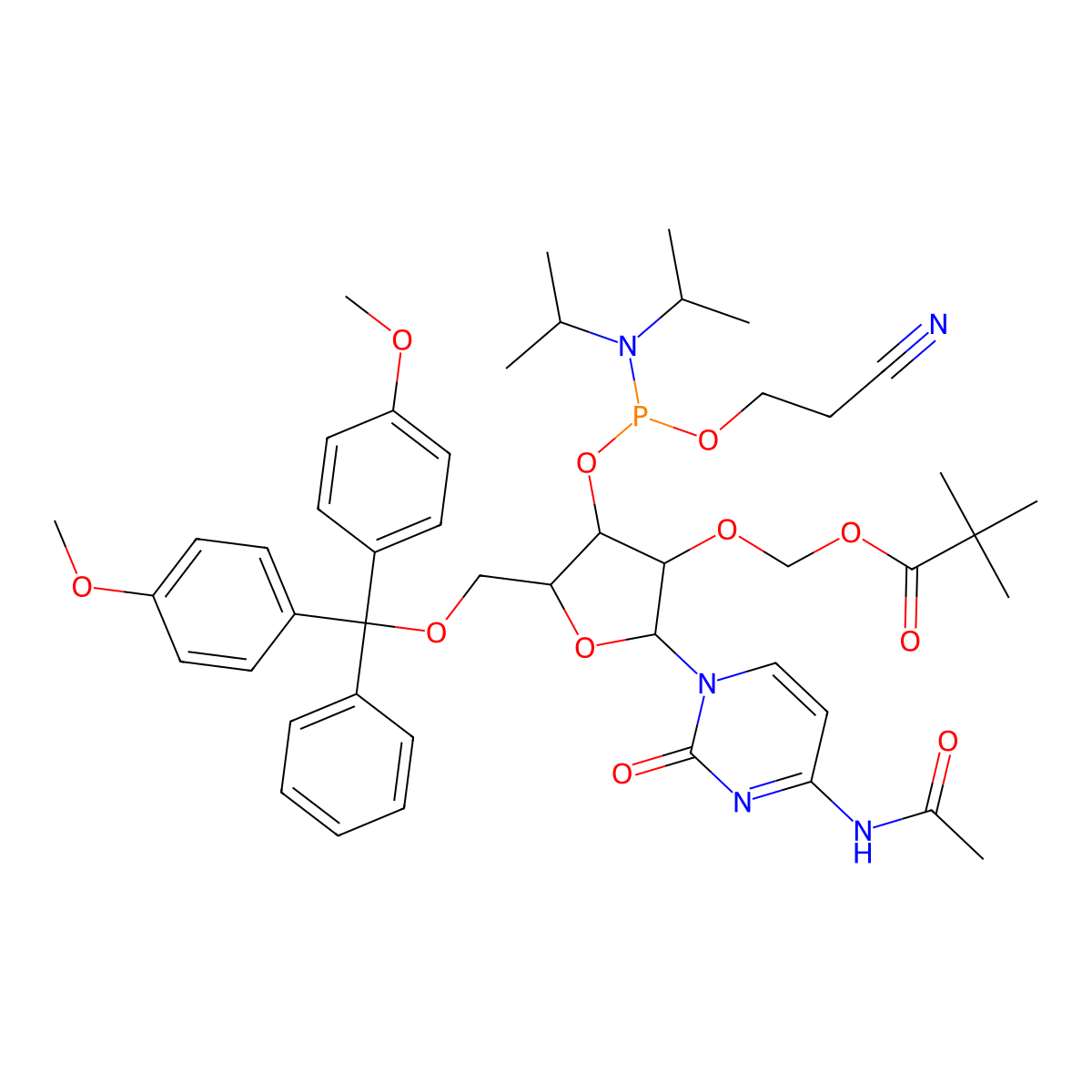 2-OPivOM C(Ac) amidite molecular structure, CAS 1097131-18-4