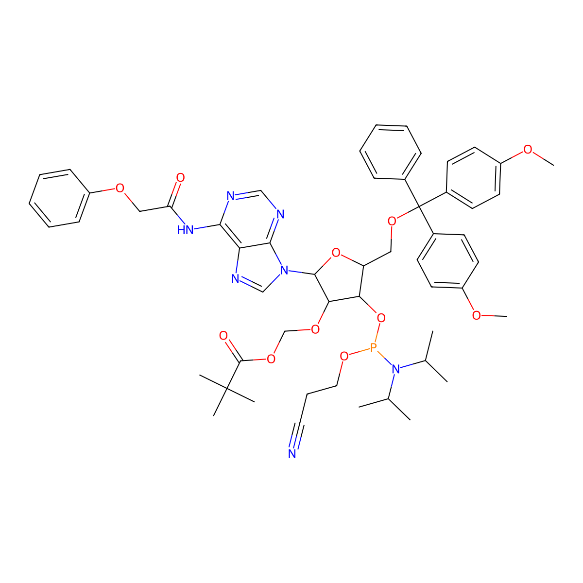 2-OPivOM A(pac) amidite molecular structure, CAS 1097131-21-9