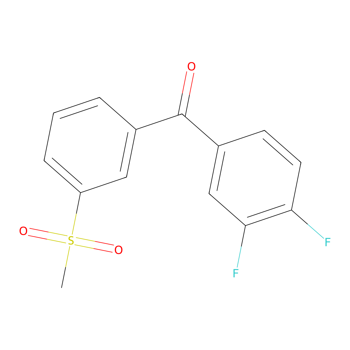 (3,4-Difluorophenyl)(3-methanesulfonylphenyl)methanone molecular structure, CAS 1097139-98-4