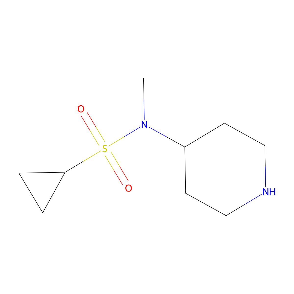 N-methyl-N-(piperidin-4-yl)cyclopropanesulfonamide molecular structure, CAS 1097146-26-3