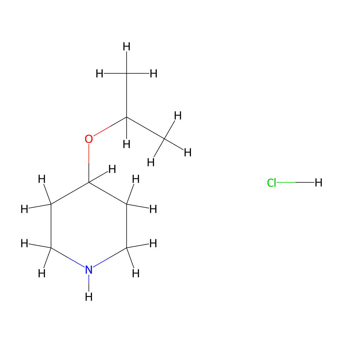 4-Isopropoxypiperidine hydrochloride molecular structure, CAS 1097146-30-9