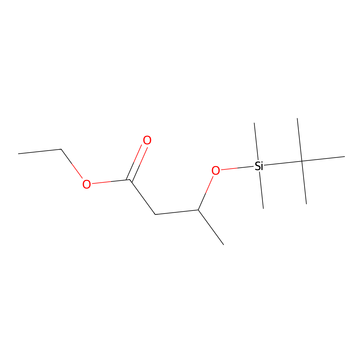 Butanoic acid, 3-[[(1,1-dimethylethyl)dimethylsilyl]oxy]-, ethyl ester, (3R)- molecular structure, CAS 109715-46-0