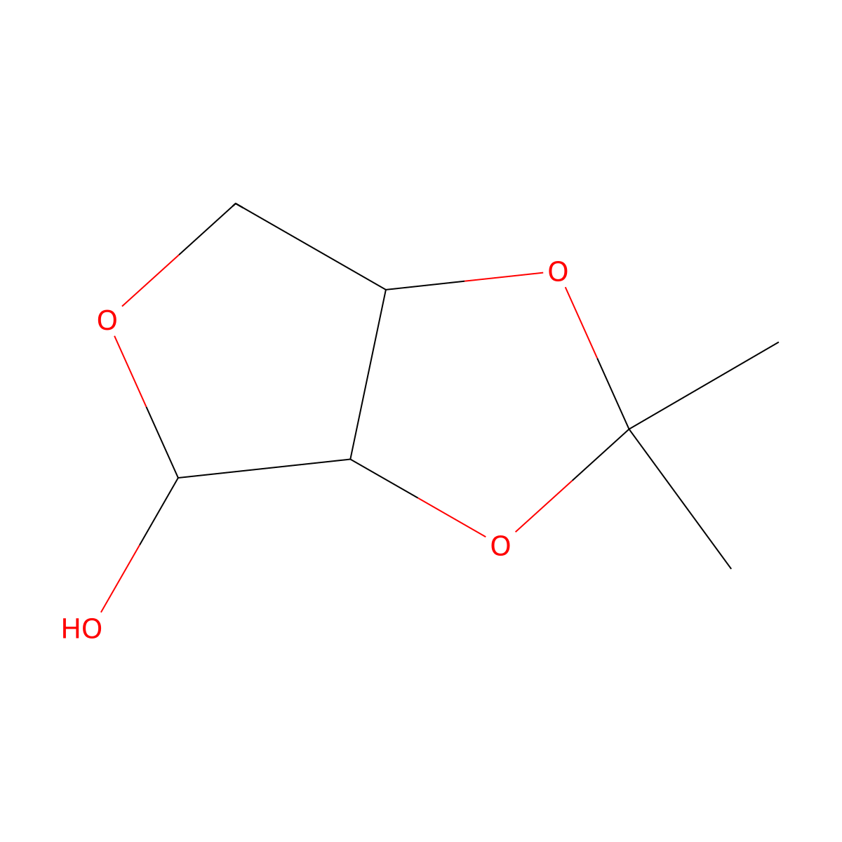 Furo[3,4-d]-1,3-dioxol-4-ol, tetrahydro-2,2-dimethyl- molecular structure, CAS 109715-58-4