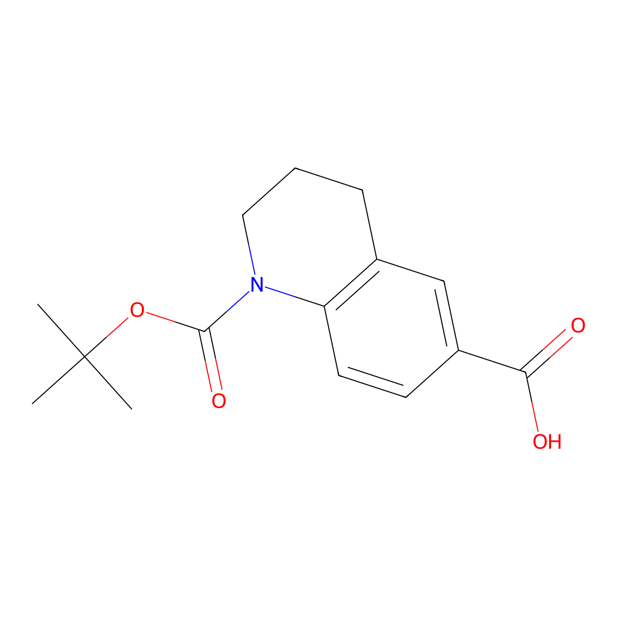 1-((Tert-butoxy)carbonyl)-1,2,3,4-tetrahydroquinoline-6-carboxylic acid molecular structure, CAS 1097161-04-0