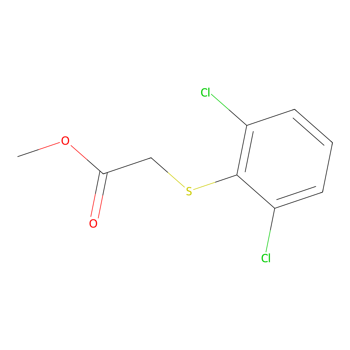 Methyl 2-(2,6-dichlorophenyl)sulfanylacetate molecular structure, CAS 1097167-77-5