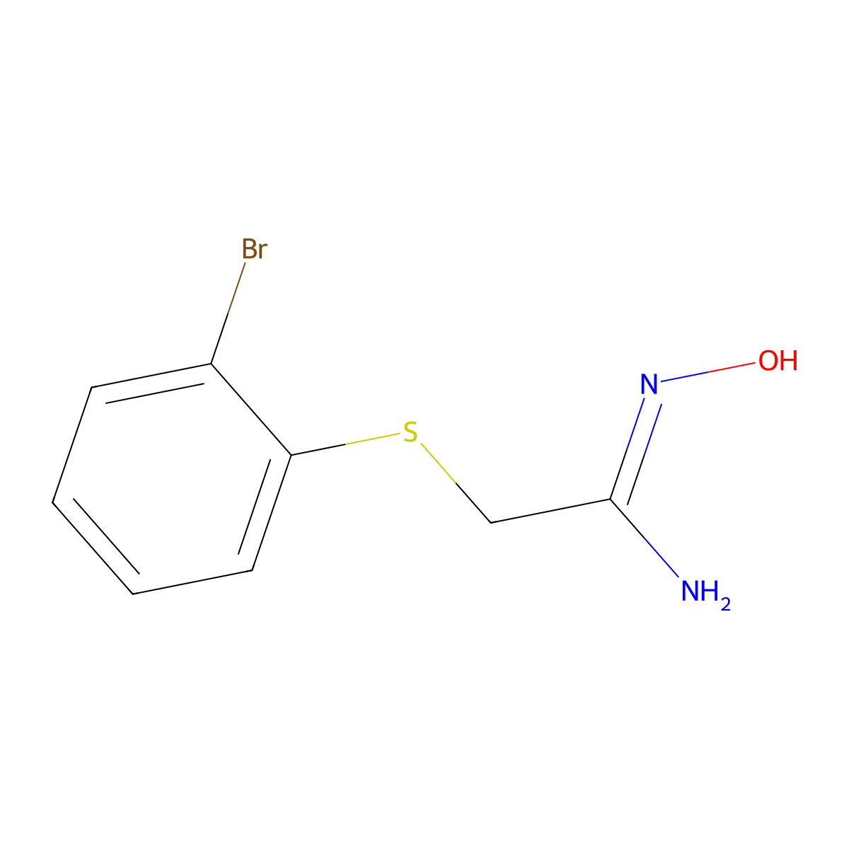 2-[(2-Bromophenyl)sulfanyl]-N'-hydroxyethanimidamide molecular structure, CAS 1097168-16-5