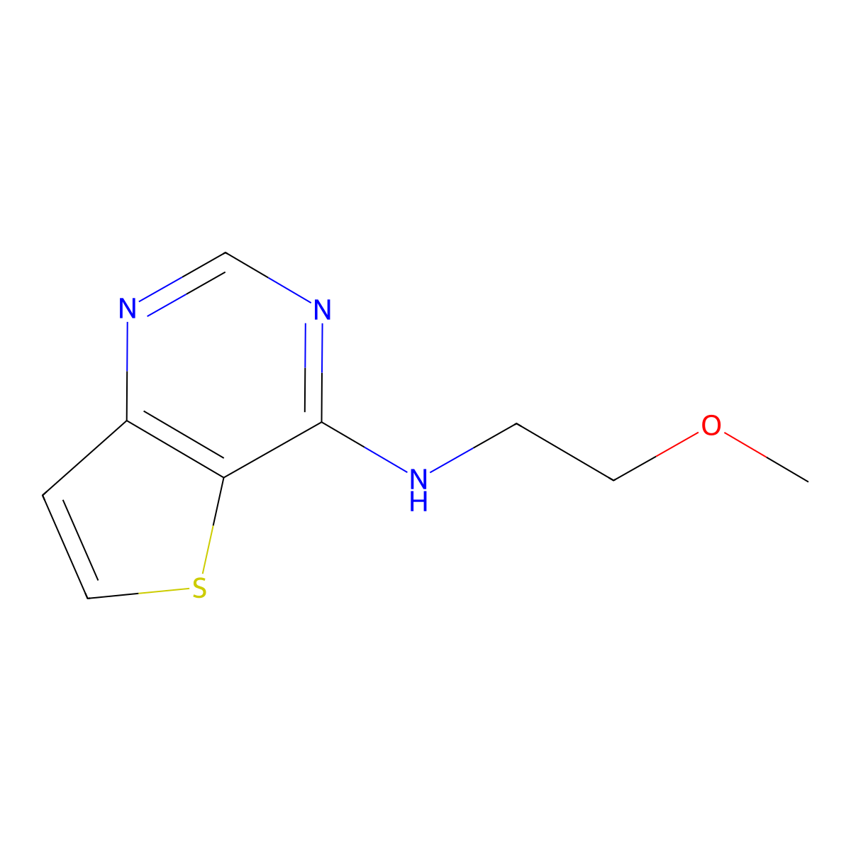 N-(2-methoxyethyl)thieno[3,2-d]pyrimidin-4-amine molecular structure, CAS 1097168-21-2