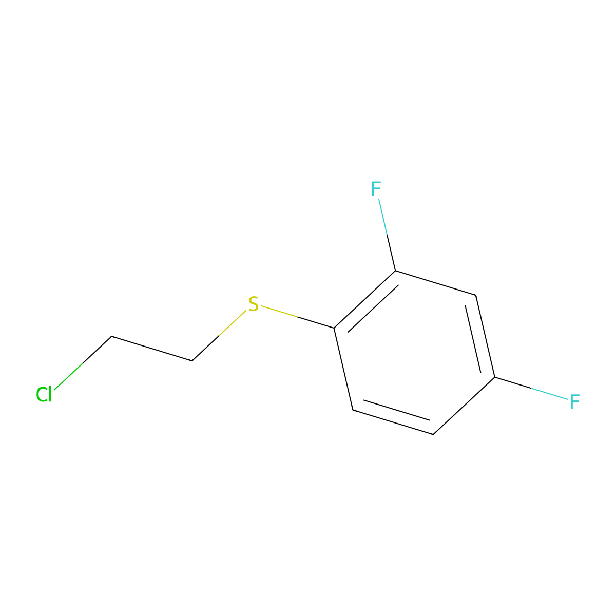 1-[(2-Chloroethyl)sulfanyl]-2,4-difluorobenzene molecular structure, CAS 1097168-39-2
