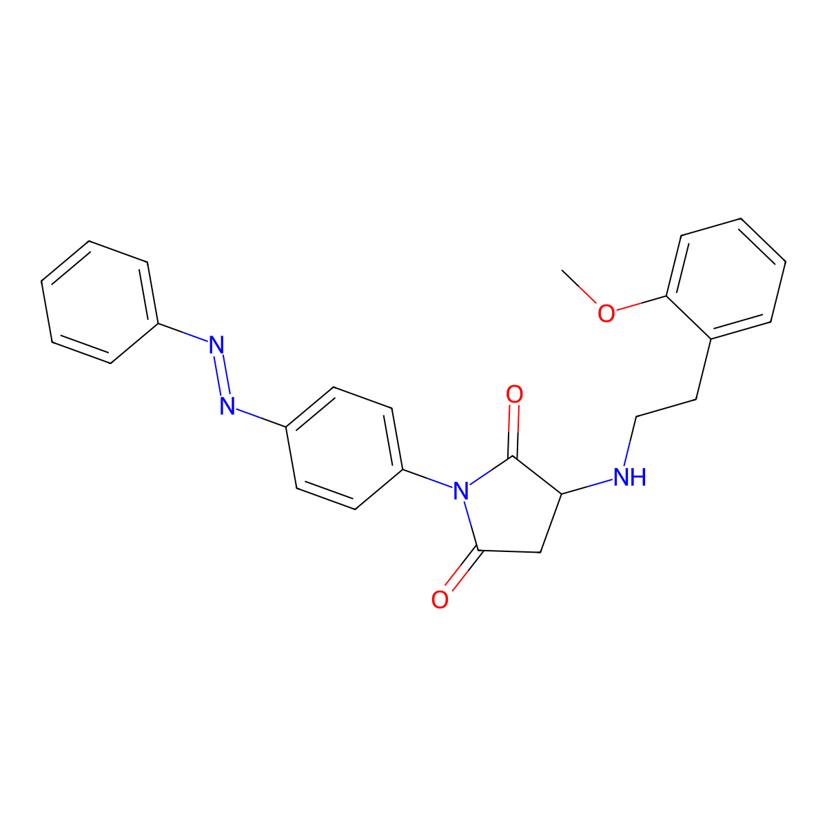 2,5-Pyrrolidinedione, 3-[[2-(2-methoxyphenyl)ethyl]amino]-1-[4-(2-phenyldiazenyl)phenyl]- molecular structure, CAS 1097188-45-8