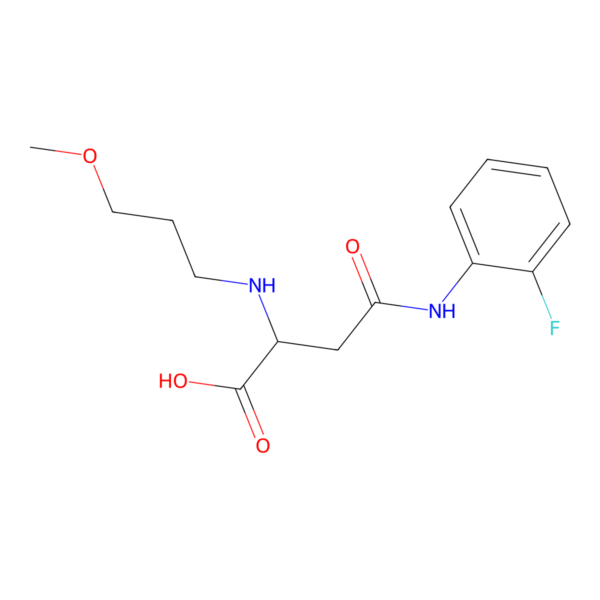 4-((2-Fluorophenyl)amino)-2-((3-methoxypropyl)amino)-4-oxobutanoic acid molecular structure, CAS 1097190-82-3