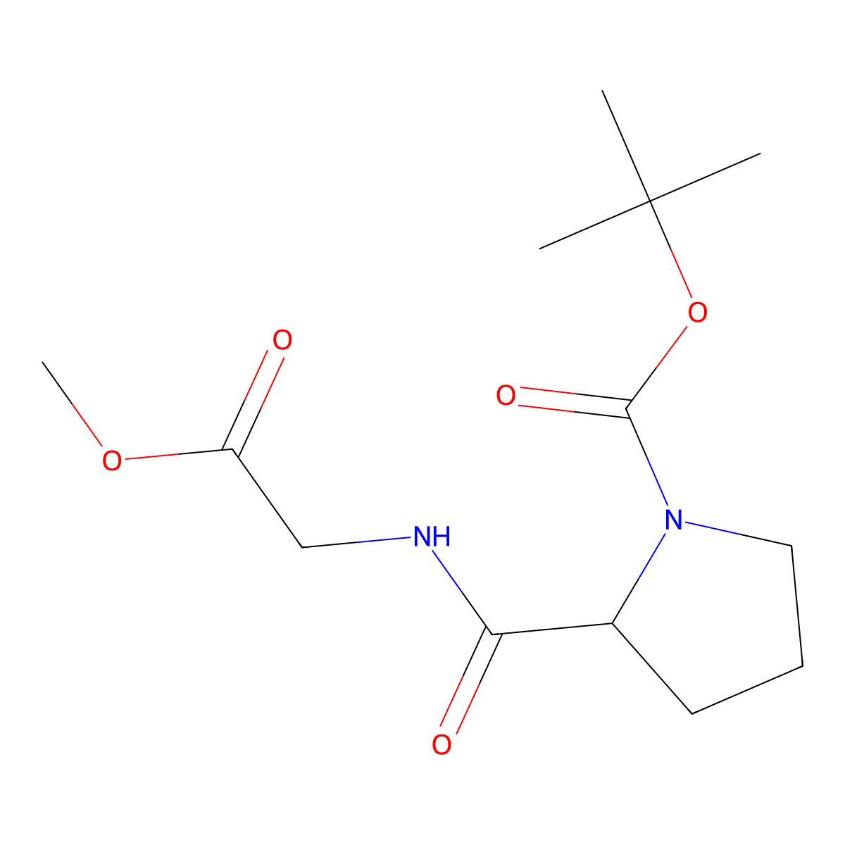 1-Boc-2-(2-methoxy-2-oxoethylcarbamoyl)pyrrolidine molecular structure, CAS 1097194-13-2