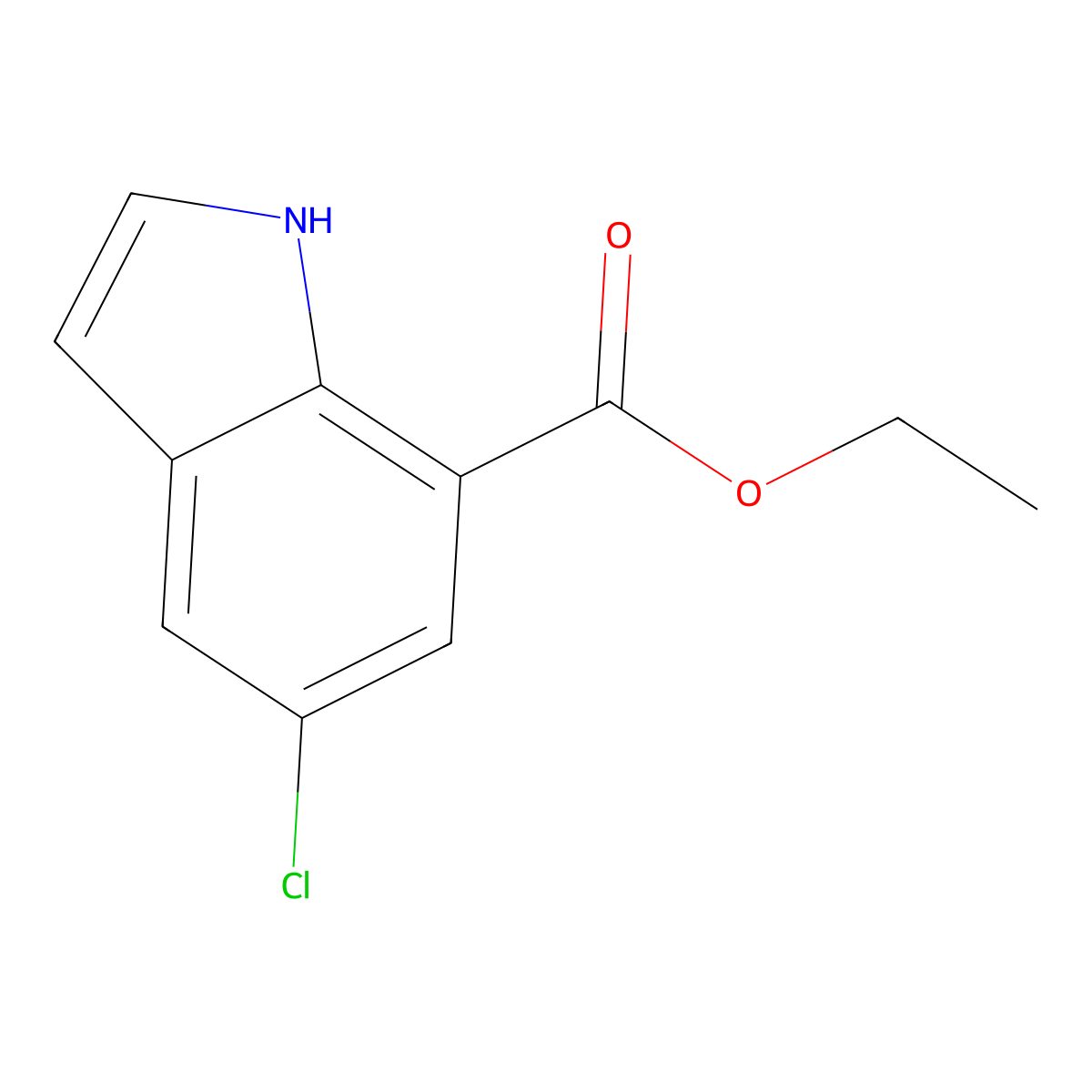 ethyl 5-chloro-1H-indole-7-carboxylate molecular structure, CAS 1097196-68-3