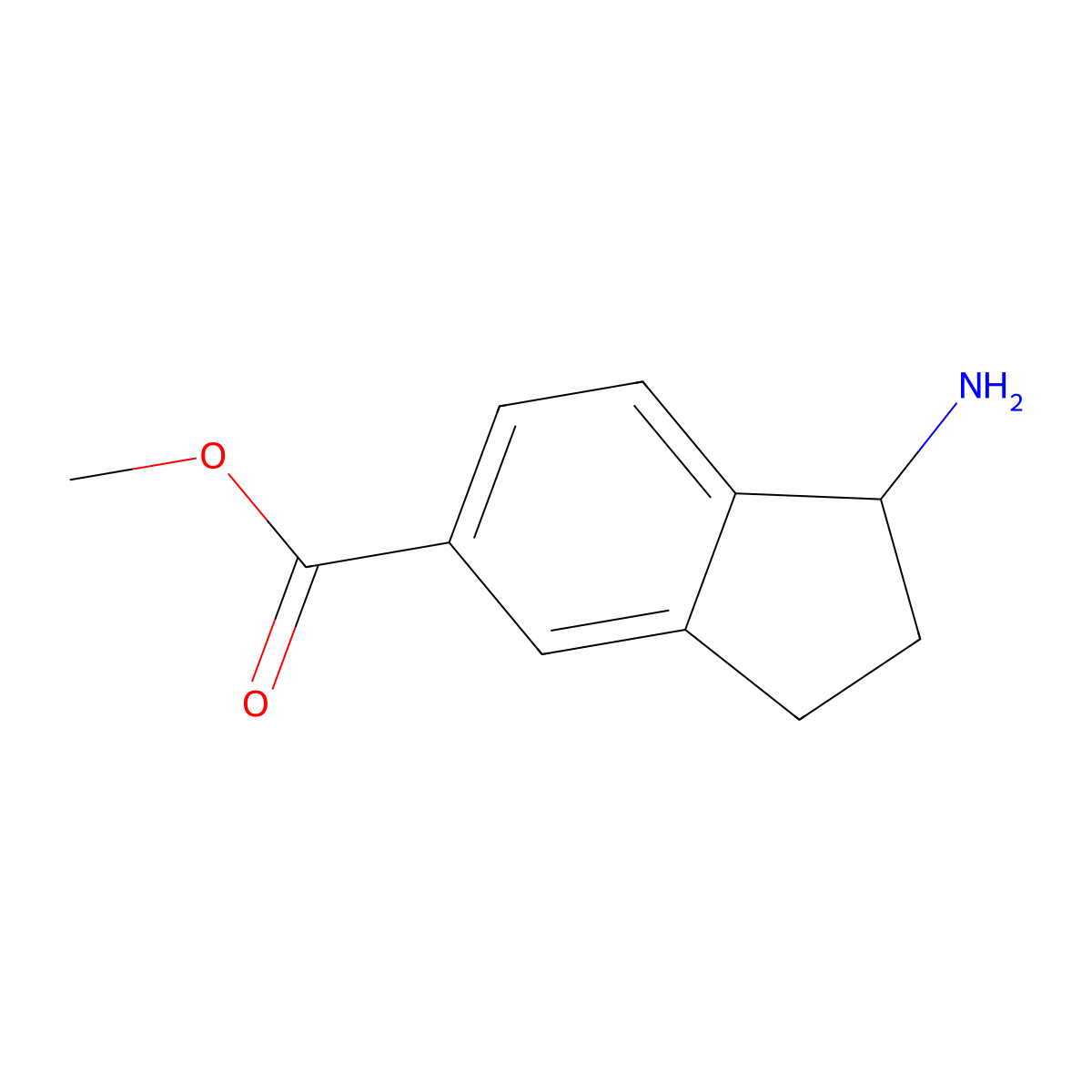 methyl 1-amino-2,3-dihydro-1H-indene-5-carboxylate molecular structure, CAS 1097196-76-3