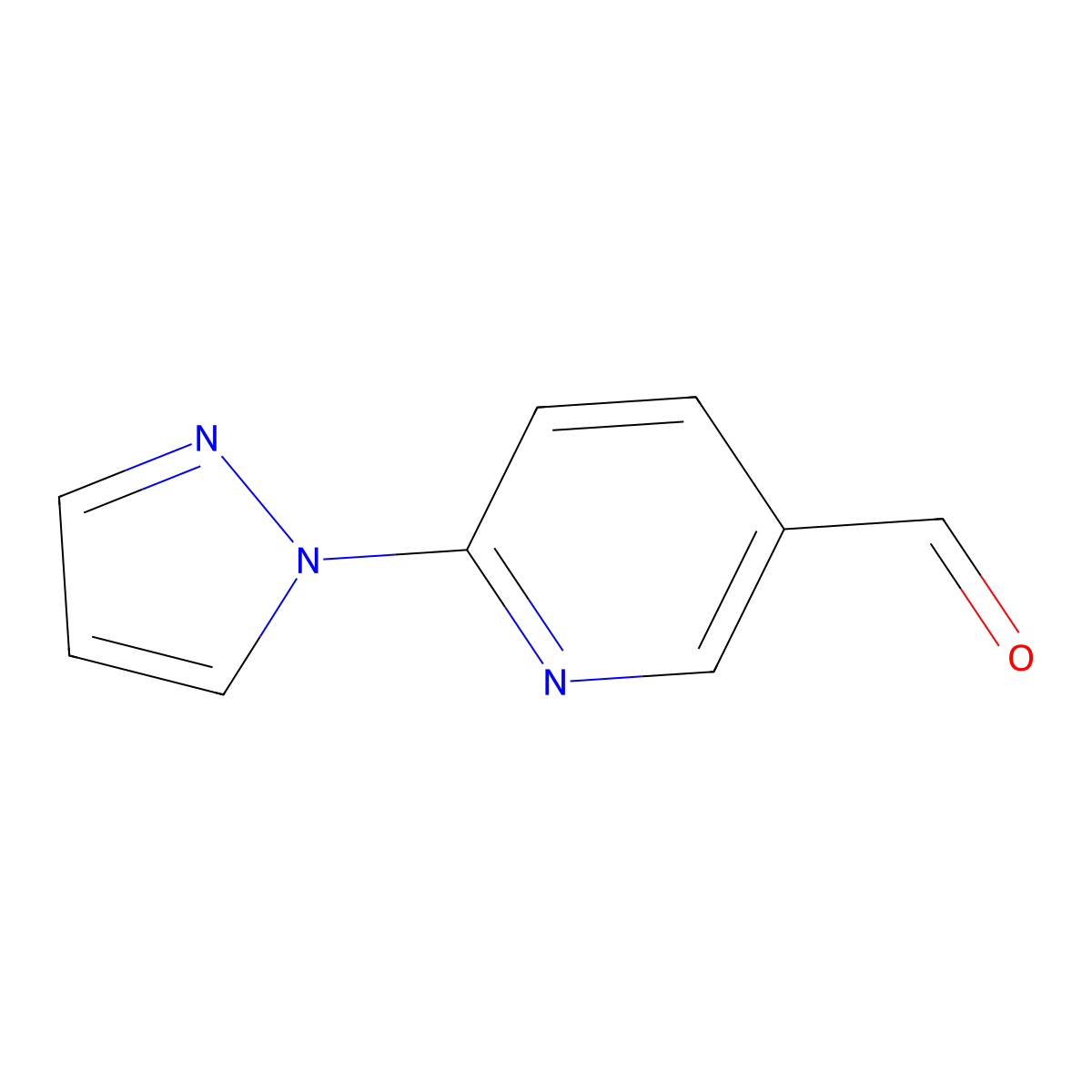 6-(1H-Pyrazol-1-YL)nicotinaldehyde molecular structure, CAS 1097198-86-1