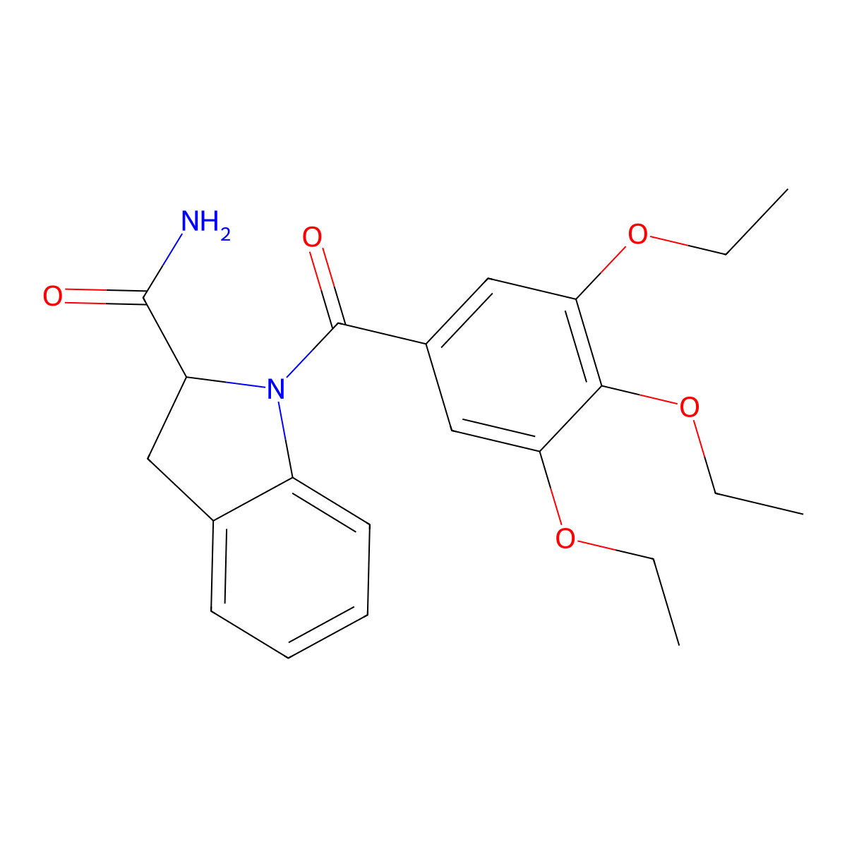 1-(3,4,5-Triethoxybenzoyl)indoline-2-carboxamide molecular structure, CAS 1097202-35-1